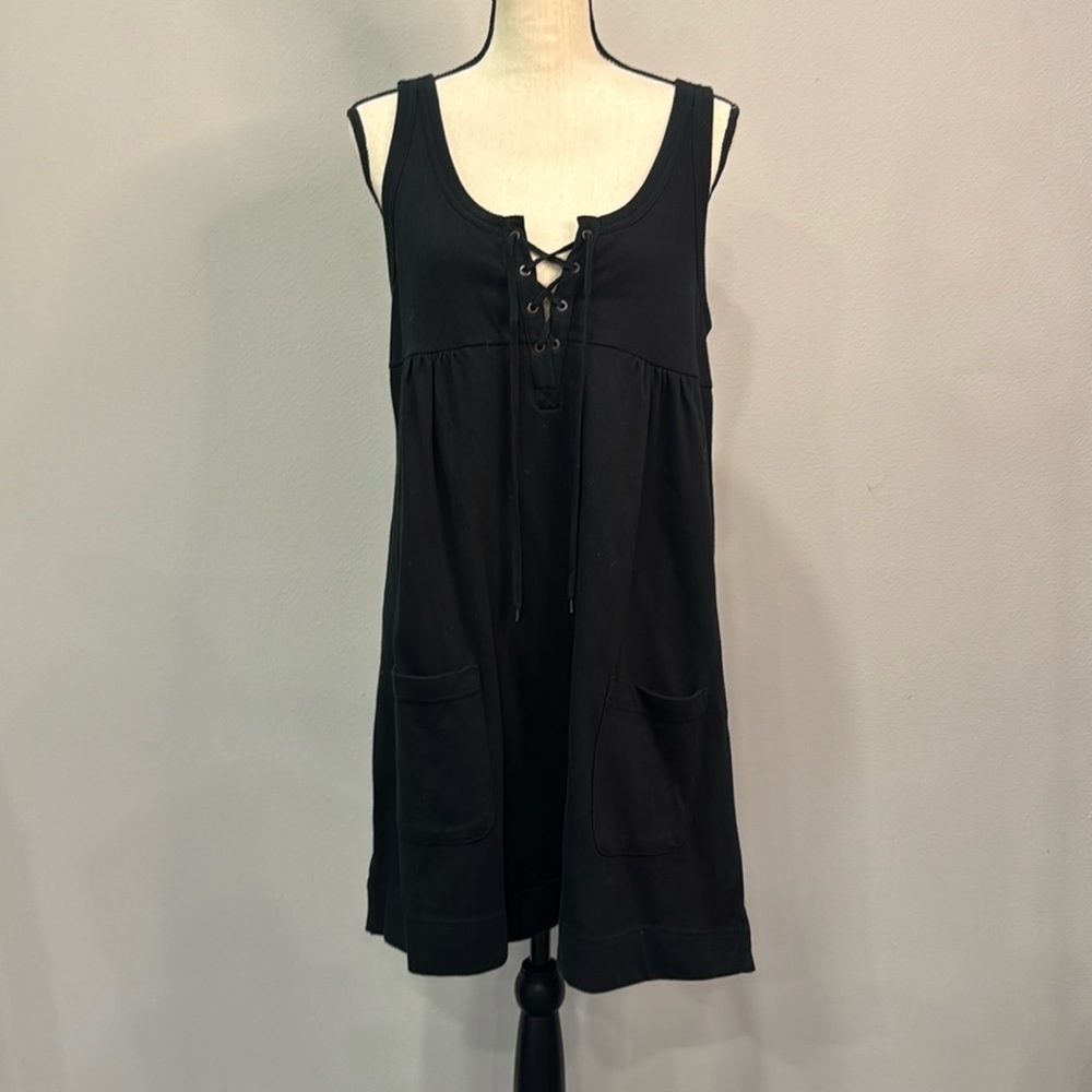Converse One Star Black Tank Lace up Sleeveless Mini Dress.  Sz M